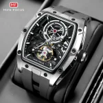 MINI FOCUS Men Wristwatch Fashion Black Waterproof