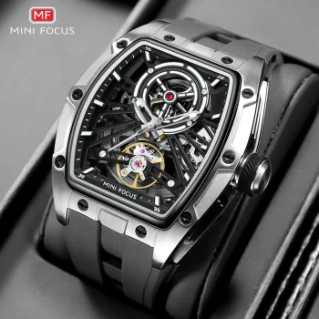 MINI FOCUS Men Wristwatch Fashion Black Waterproof