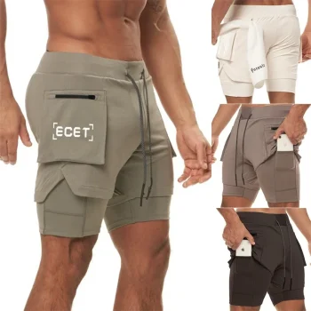 NEW Sports Shorts Men Sportswear Double-deck Running