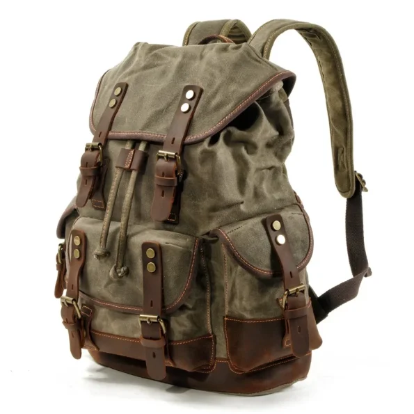 Vintage Canvas Backpacks for Men Laptop Daypacks Waterproof